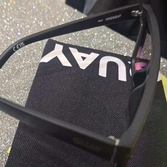 Quay Australia Hindsight Oversized Shield Sunglasses - Black/Pink - Picture 9 of 11